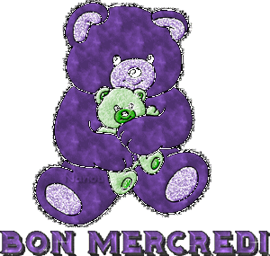 Gif animé Bon mercredi oursons bleu et vert